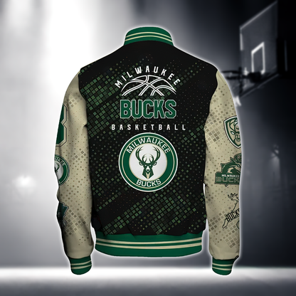 NBA MILWAUKEE BUCKS NATIONAL BASKETBALL ASSOCIATION VARSITY JACKET