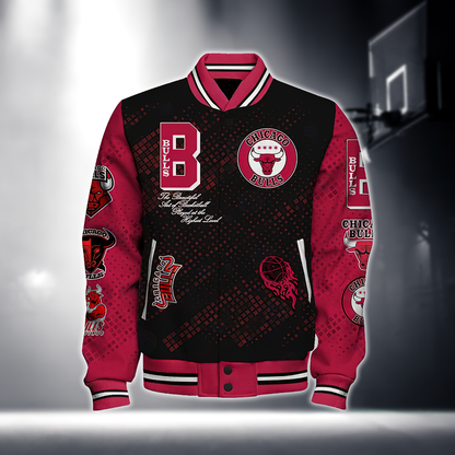 NBA CHICAGO BULLS NATIONAL BASKETBALL ASSOCIATION VARSITY JACKET V3