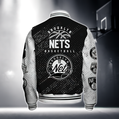 NBA BROOKLYN NETS NATIONAL BASKETBALL ASSOCIATION VARSITY JACKET V2
