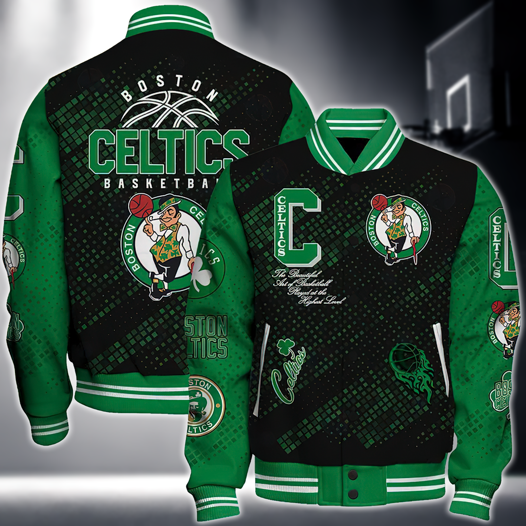 NBA BOSTON CELTICS NATIONAL BASKETBALL ASSOCIATION VARSITY JACKET V2