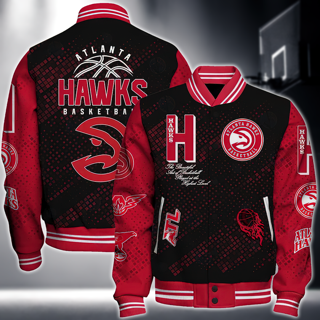 NBA ATLANTA HAWKS NATIONAL BASKETBALL ASSOCIATION VARSITY JACKET