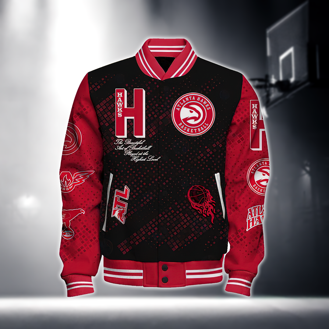 NBA ATLANTA HAWKS NATIONAL BASKETBALL ASSOCIATION VARSITY JACKET