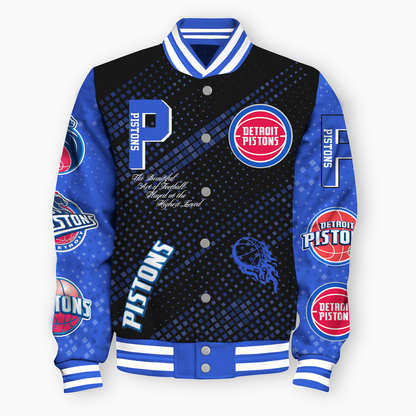 NBA Detroits Pistons NATIONAL BASKETBALL ASSOCIATION VARSITY JACKET V2