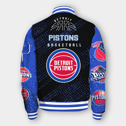 NBA Detroits Pistons NATIONAL BASKETBALL ASSOCIATION VARSITY JACKET V2