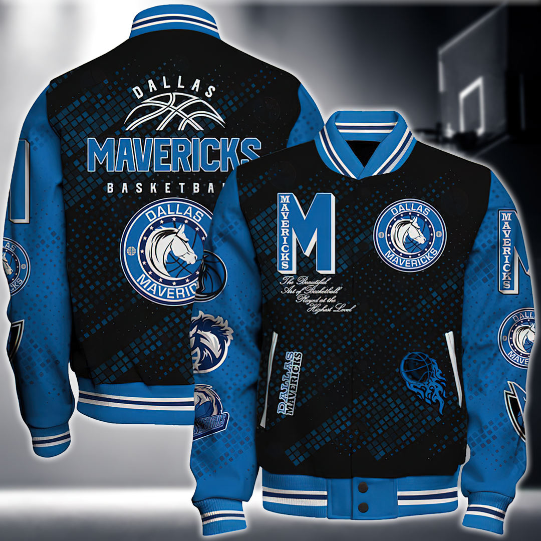 NBA DALLAS MAVERICKS NATIONAL BASKETBALL ASSOCIATION VARSITY JACKET V1