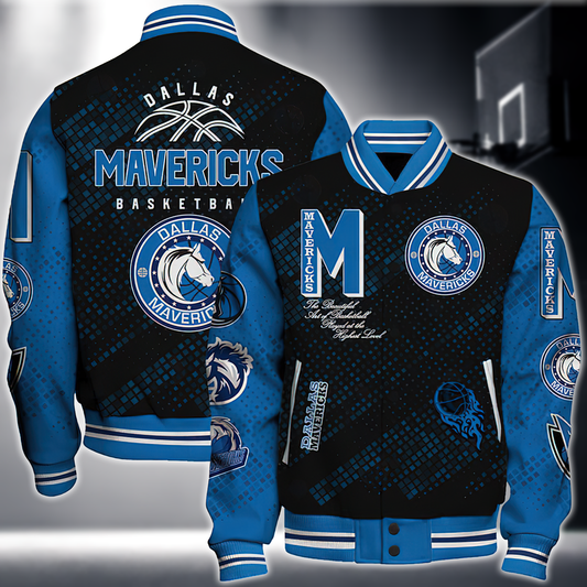 NBA DALLAS MAVERICKS NATIONAL BASKETBALL ASSOCIATION VARSITY JACKET V1