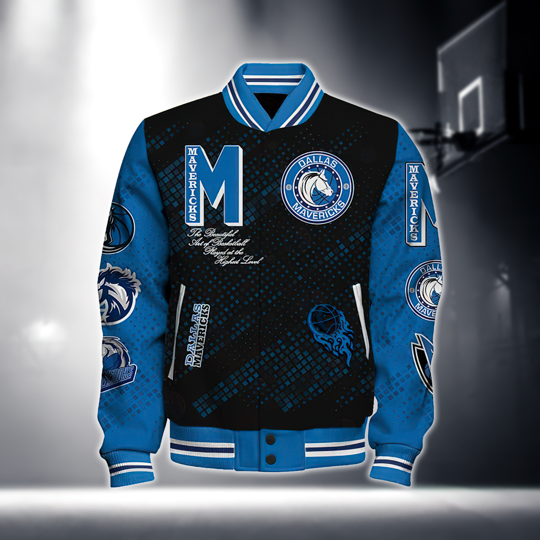 NBA DALLAS MAVERICKS NATIONAL BASKETBALL ASSOCIATION VARSITY JACKET V1