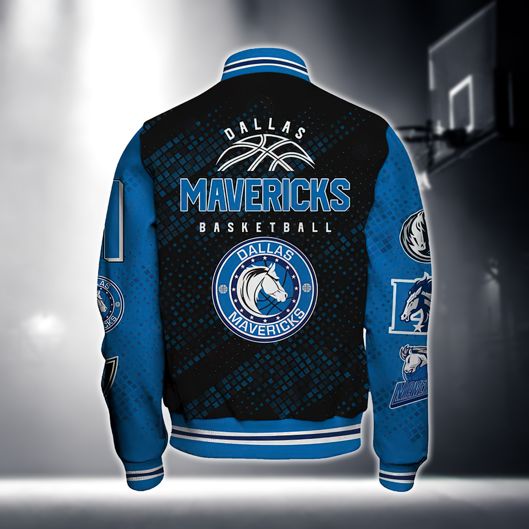 NBA DALLAS MAVERICKS NATIONAL BASKETBALL ASSOCIATION VARSITY JACKET V1