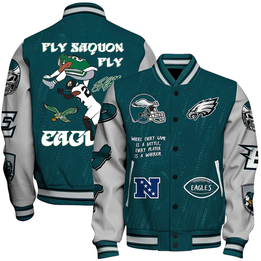 NFL Philadelphia Eagles Fly Saquon Fly Varsity Jacket