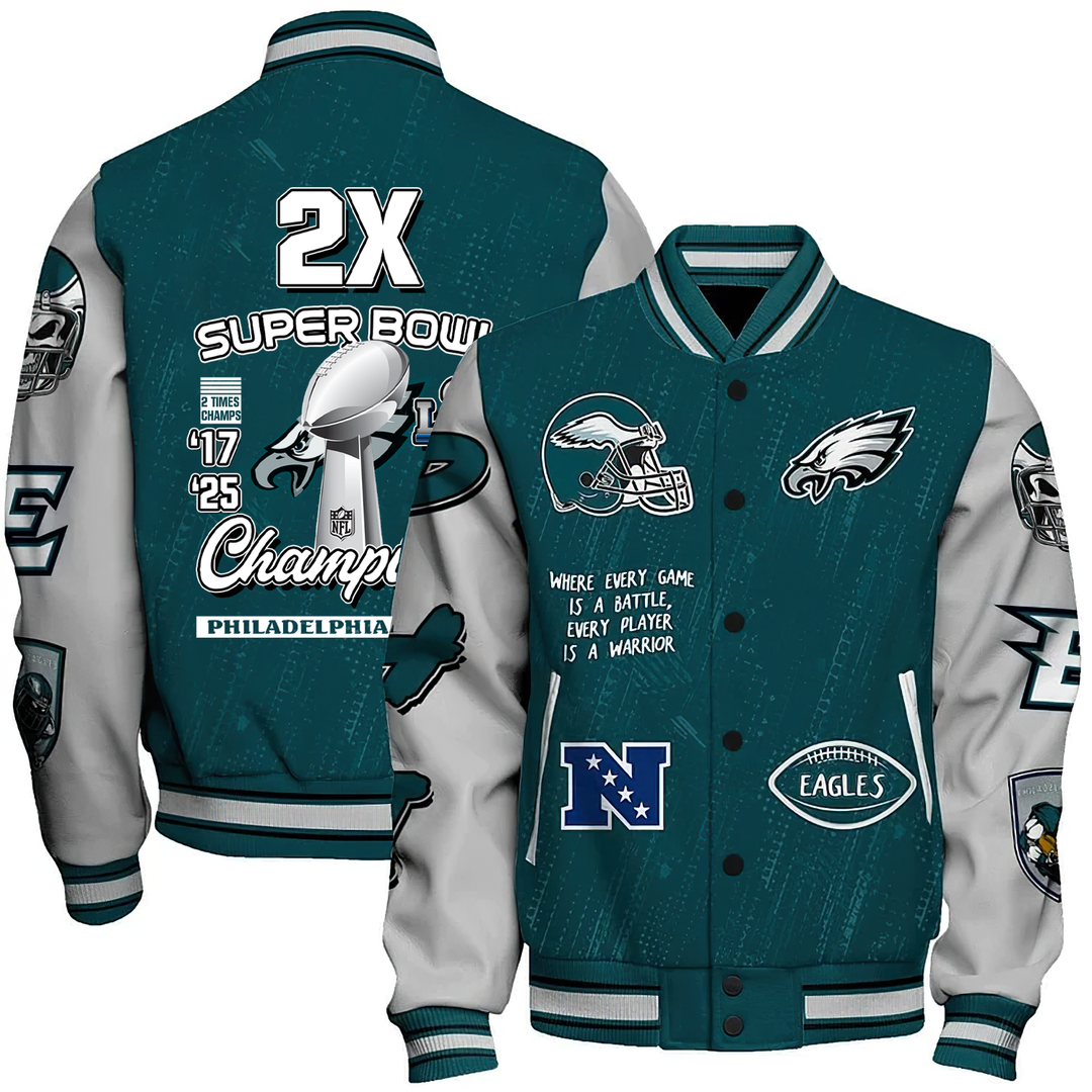 Philadelphia Eagles Super Bowl Champions V2 Varsity Jacket