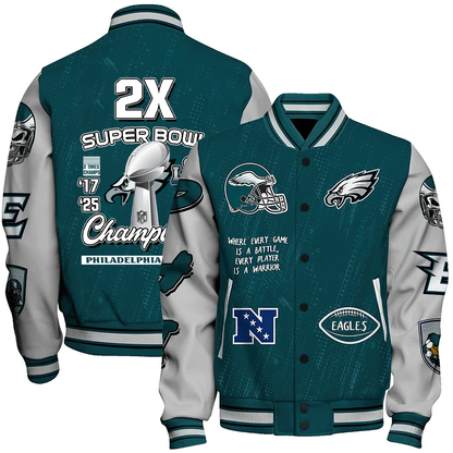 Philadelphia Eagles Super Bowl Champions V2 Varsity Jacket