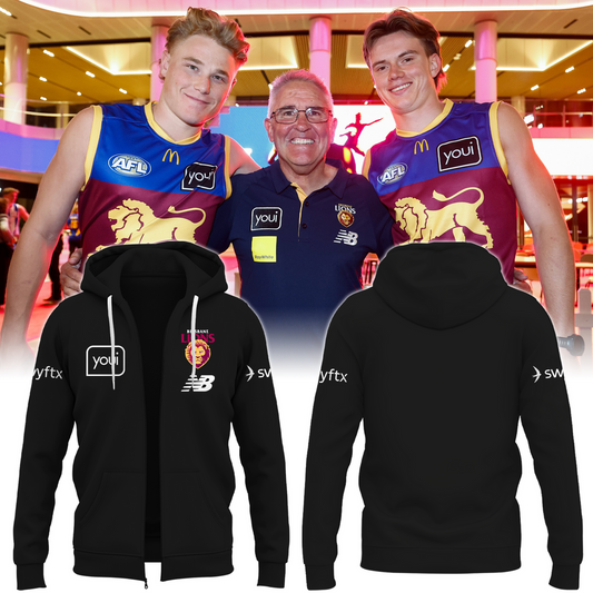 Brisbane Lions Football Club AFL Season 2025 V2 Zip Hoodie
