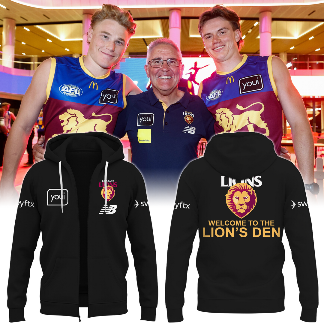 Brisbane Lions Football Club AFL Season 2025 V1 Zip Hoodie