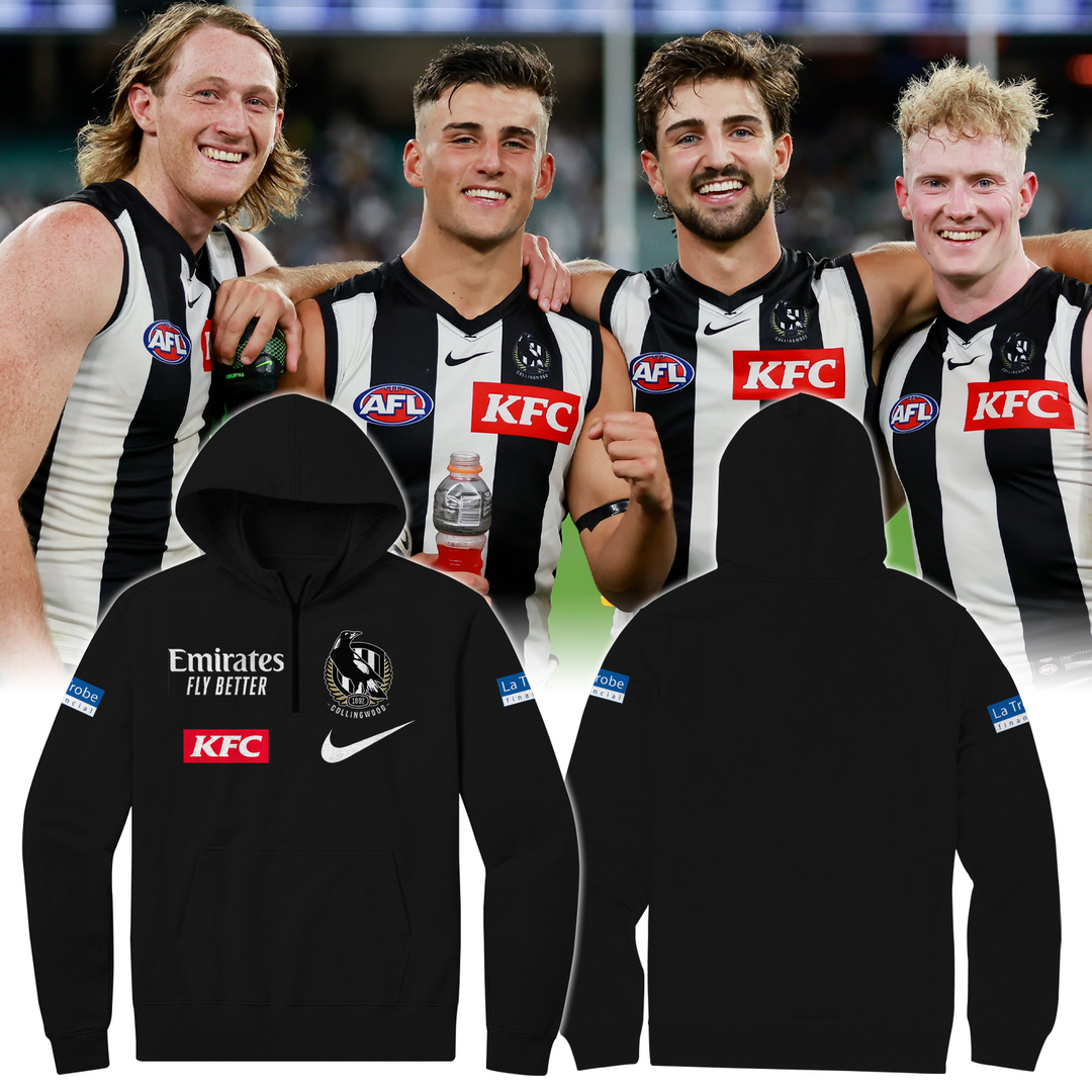 Collingwood Football Club TM AFL Season 2025 V2 Quarter Zip Hoodie