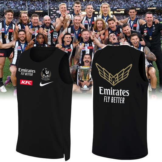 Collingwood Football Club TM AFL Season 2025 V2 Basketball Jersey Round Neck