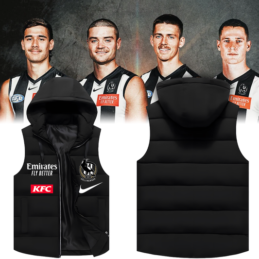 Collingwood Football Club TM AFL Season 2025 V2 Hooded Vest