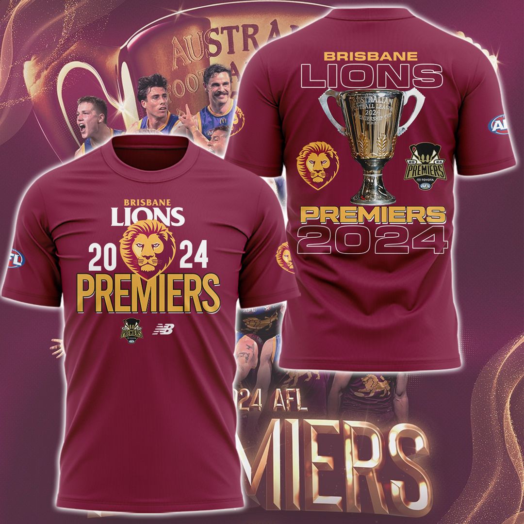 Brisbane Lions AFL Premiers 2024 Limited Edition V4 T-shirt