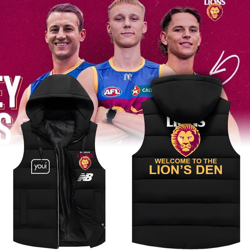 Brisbane Lions Football Club AFL Season 2025 V1 Hooded Vest