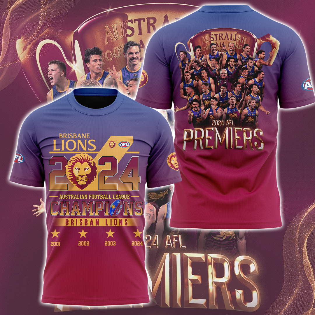 Brisbane Lions AFL Premiers 2024 Limited Edition V2 T-shirt