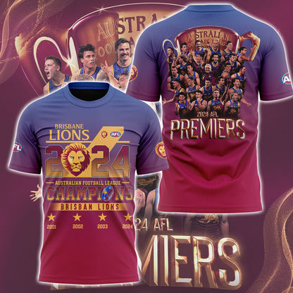 Brisbane Lions AFL Premiers 2024 Limited Edition V2 T-shirt