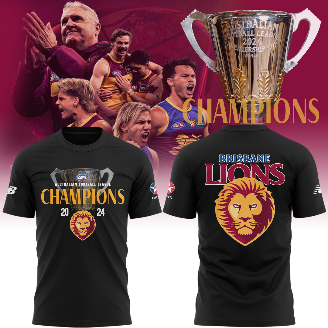 Brisbane Lions AFL Premiers 2024 Limited Edition V8 T-shirt