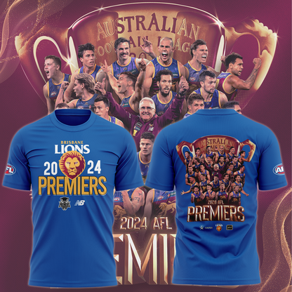Brisbane Lions AFL Premiers 2024 Limited Edition V9 T-shirt