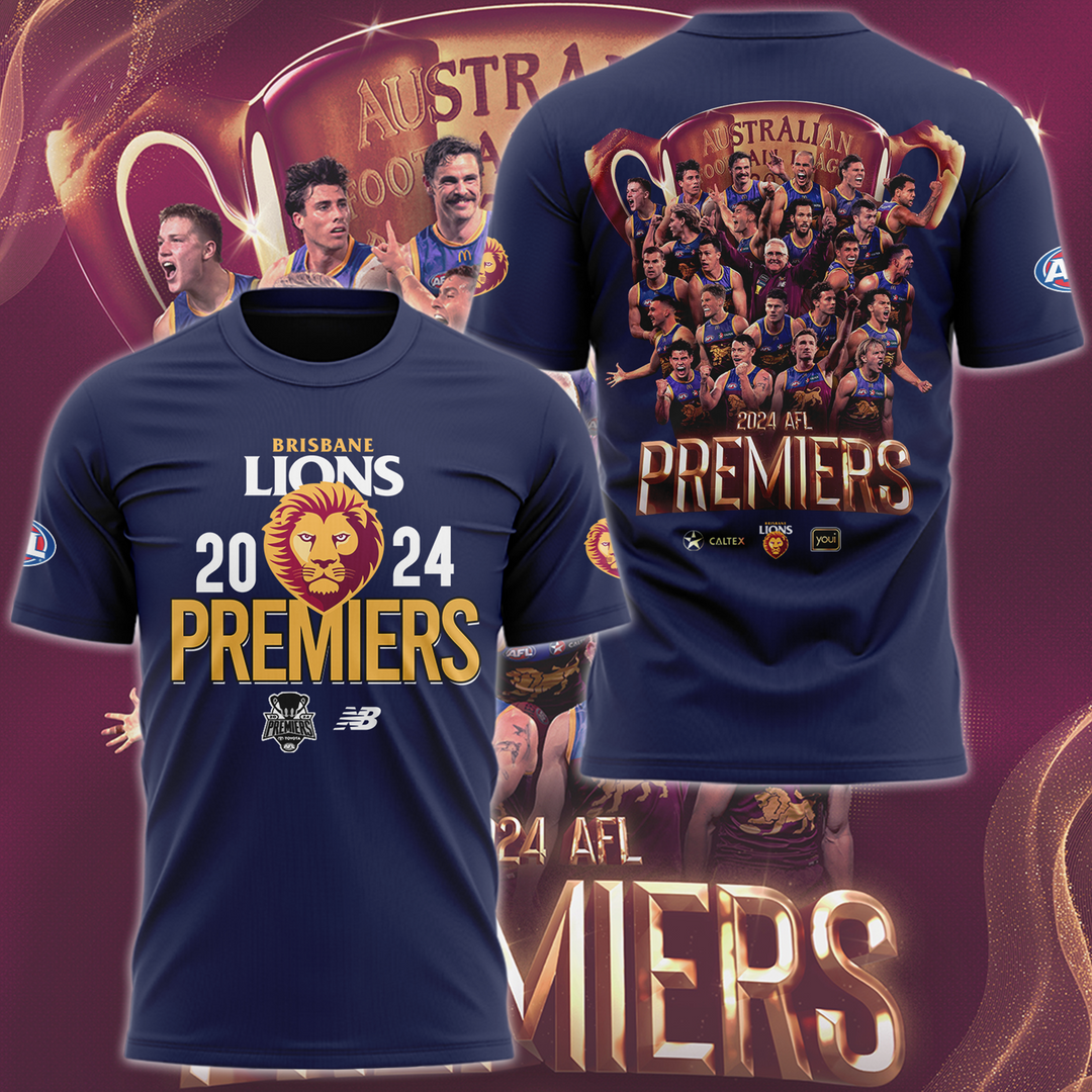 Brisbane Lions AFL Premiers 2024 Limited Edition V5 T-shirt
