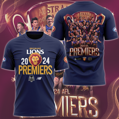 Brisbane Lions AFL Premiers 2024 Limited Edition V5 T-shirt