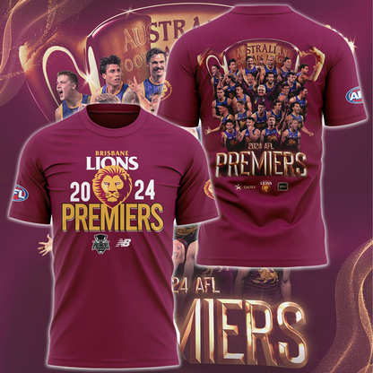 Brisbane Lions AFL Premiers 2024 Limited Edition V1 T-shirt
