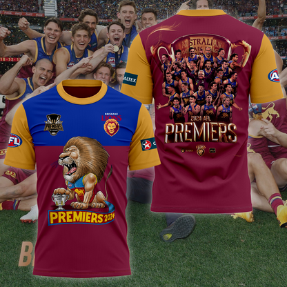 Brisbane Lions AFL Premiers 2024 Limited Edition V3 T-shirt