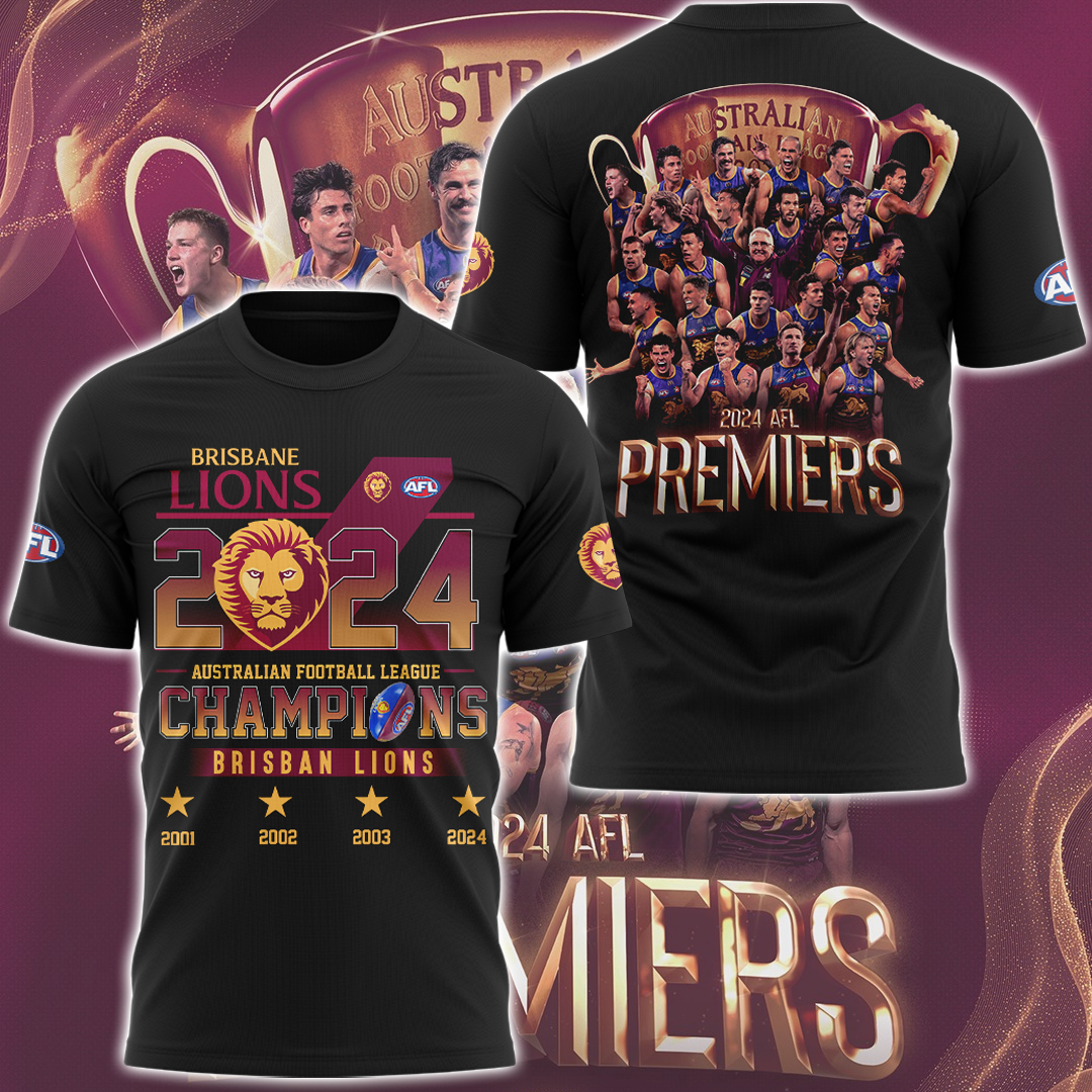 Brisbane Lions AFL Premiers 2024 Limited Edition V6 T-shirt
