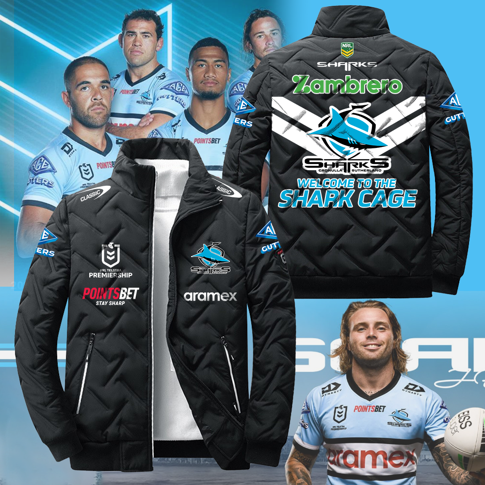 Cronulla Sharks NRL New Season V5 Puffer Jacket TM NTA