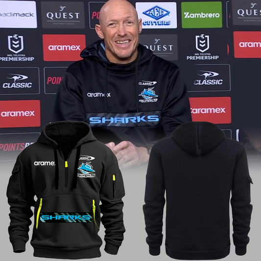 Cronulla Sharks NRL New Season V2 Zipper Hoodie TM