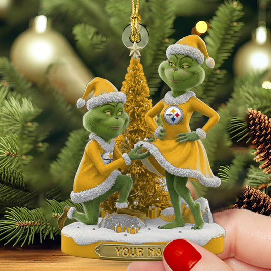 PS NFL Personalized Funny Christmas Couple Ornament Gift For Family DDTNTL