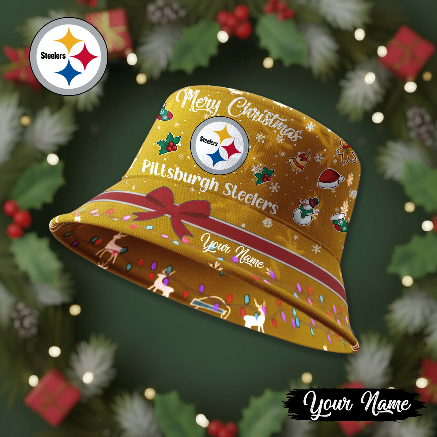 PS Premium NFL Merry Christmas Bucket Hat DDT CTND
