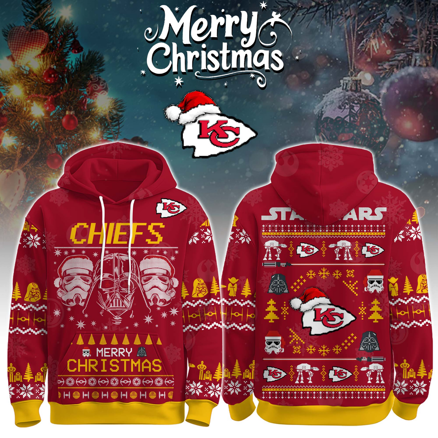 remium NFL KC x STW Merry Christmas Hoodie V1 NMD TTV