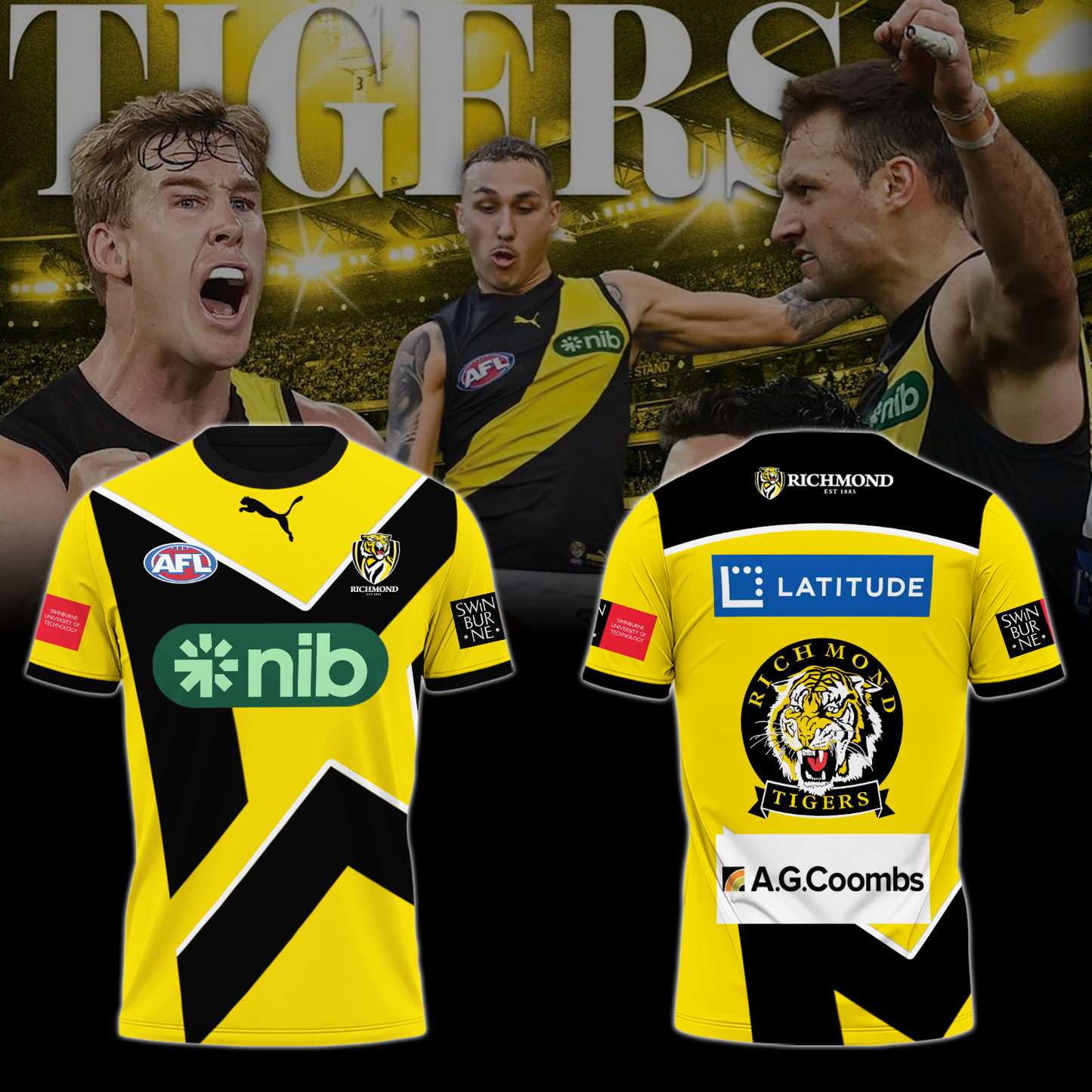 Richmond Football Club AFL Limited Edition T-Shirt TM - You will save more when you buy the clothes and hat combo V4