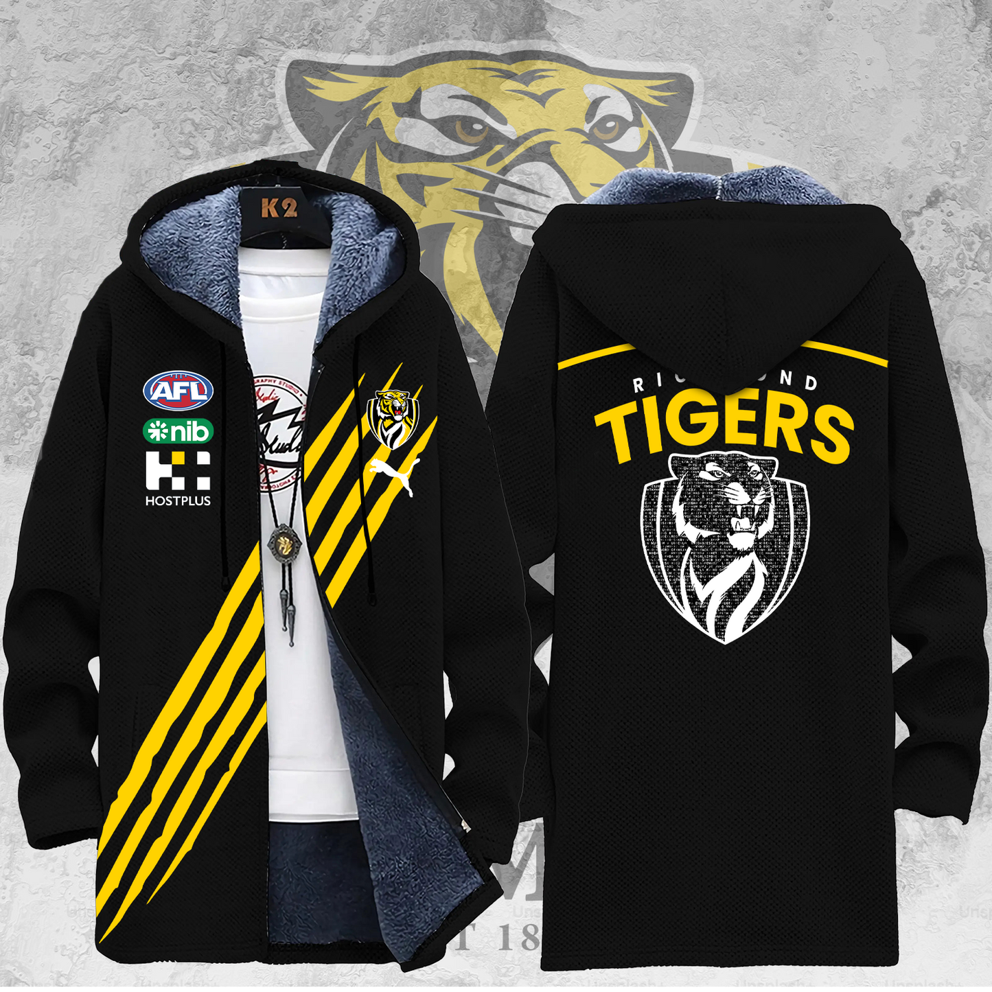 Richmond Football Club AFL Tigers Limited Edition Fleece Winbreaker Jacket TM V1