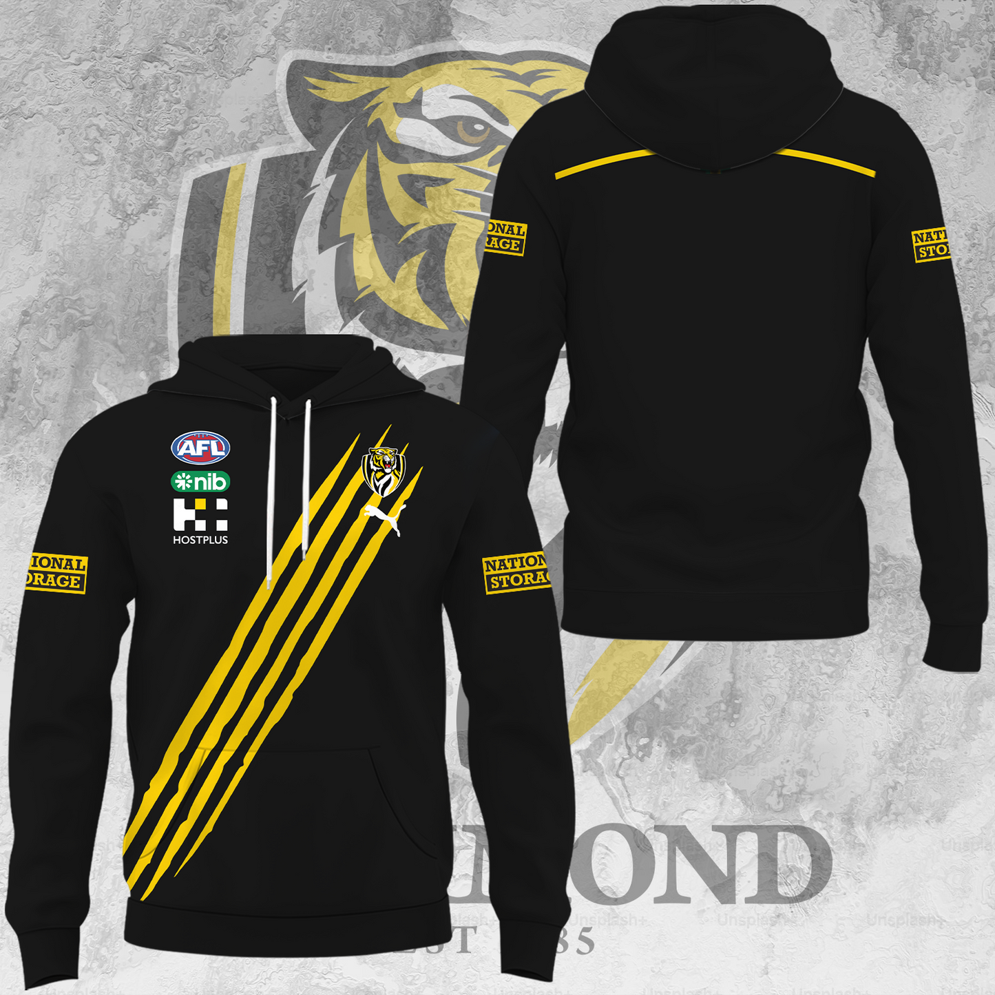 Richmond Football Club AFL Tigers Limited Edition Hoodie TM V2