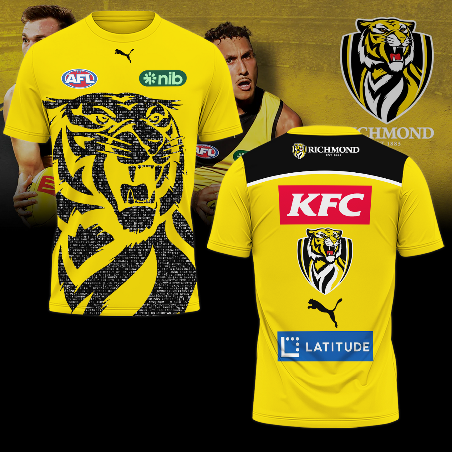 Richmond Football Club AFL Tigers Limited Edition T-Shirt TM - You will save more when you buy the clothes and hat combo V3