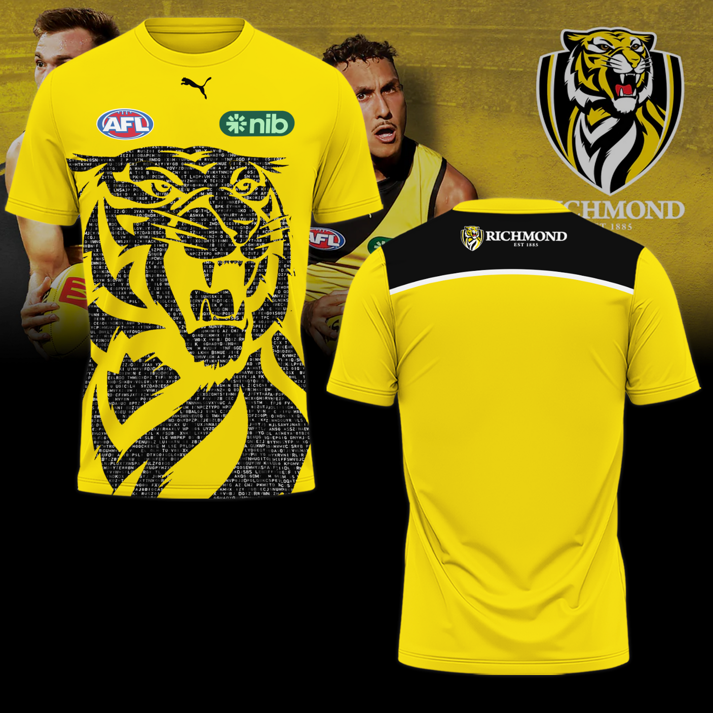 Richmond Football Club AFL Tigers Limited Edition T-Shirt TM - You will save more when you buy the clothes and hat combo V4