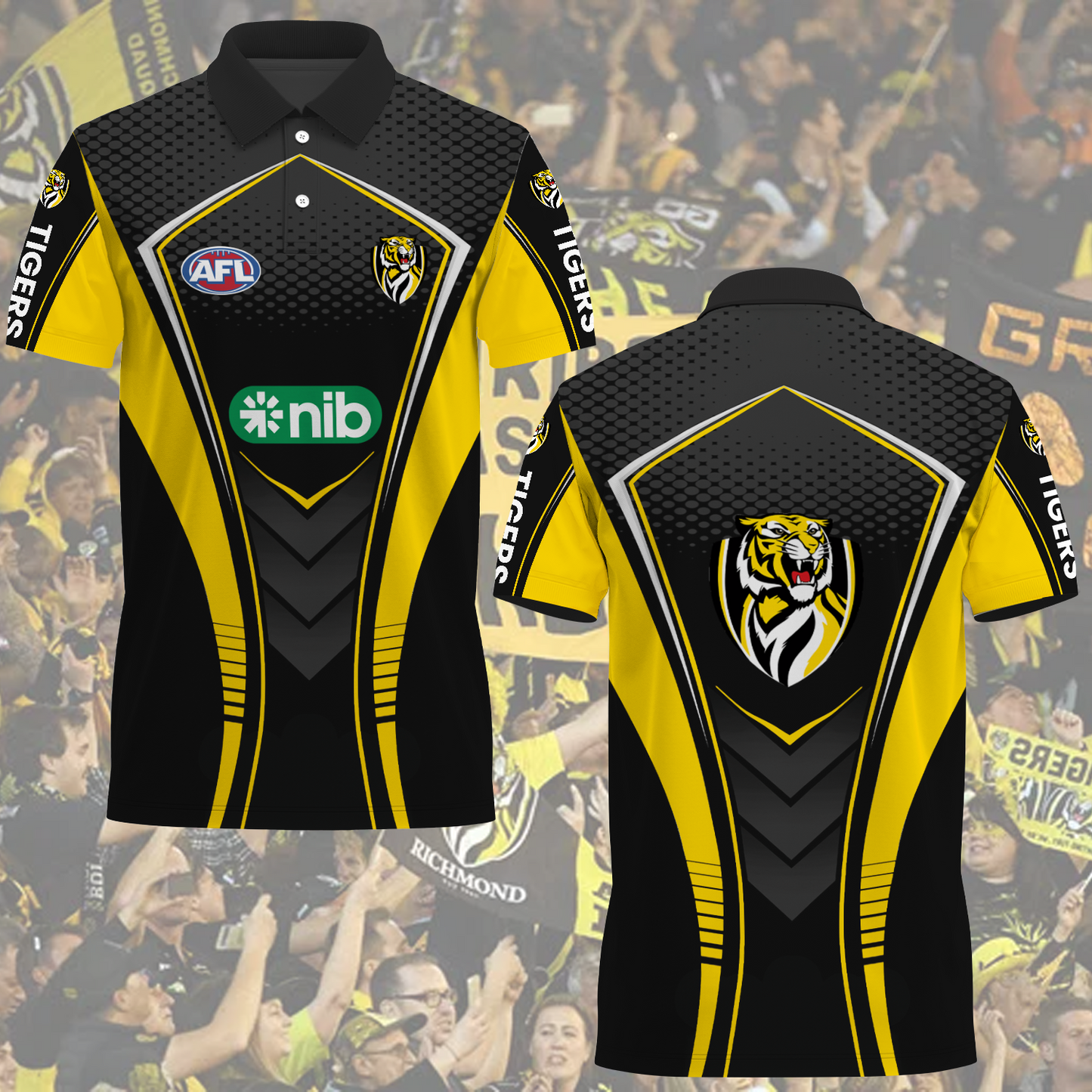 Richmond Tigers AFL 2025 Polo Shirt TM NTA V1