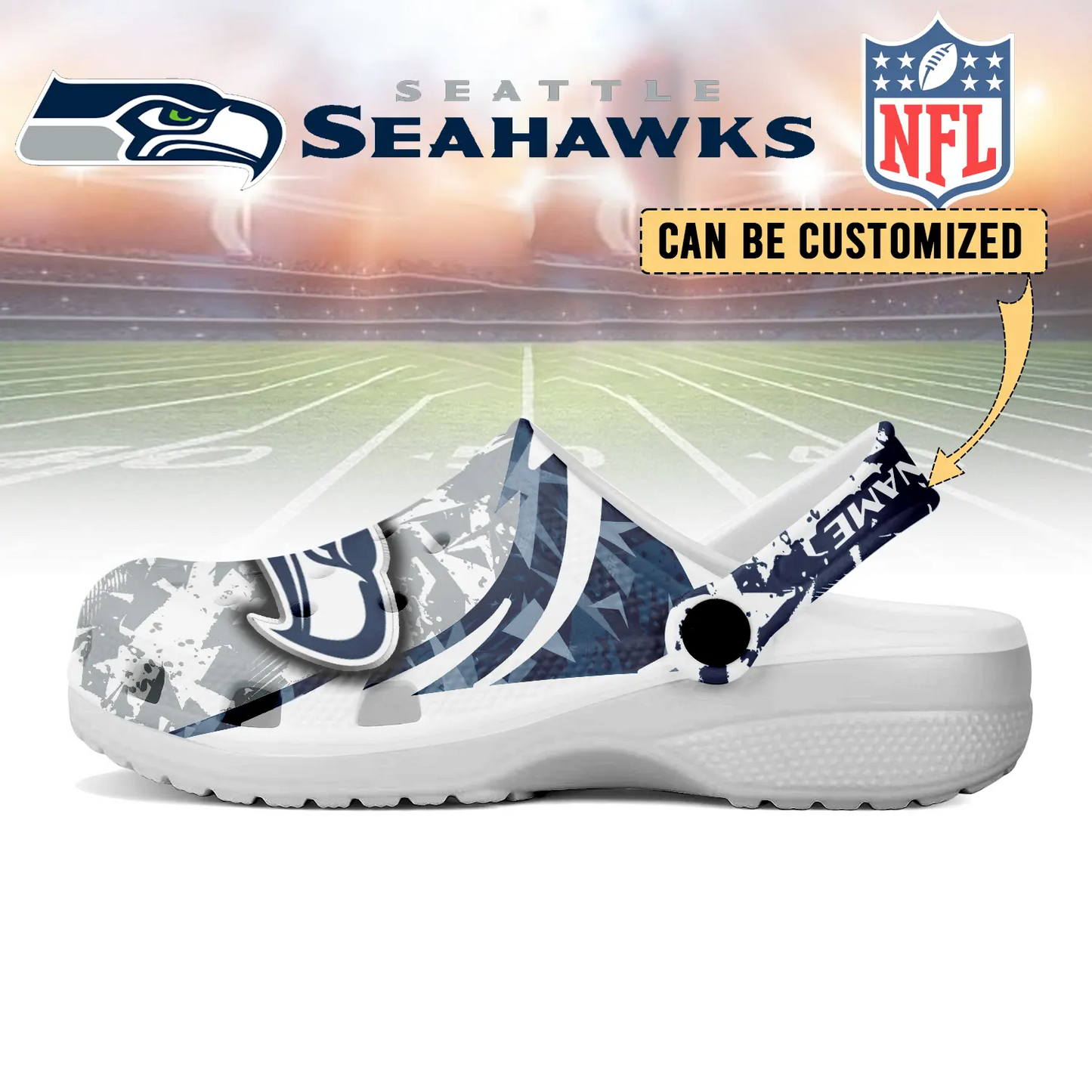 SEA x NFL Crocs Crocband Clogs Shoes DatND DVT