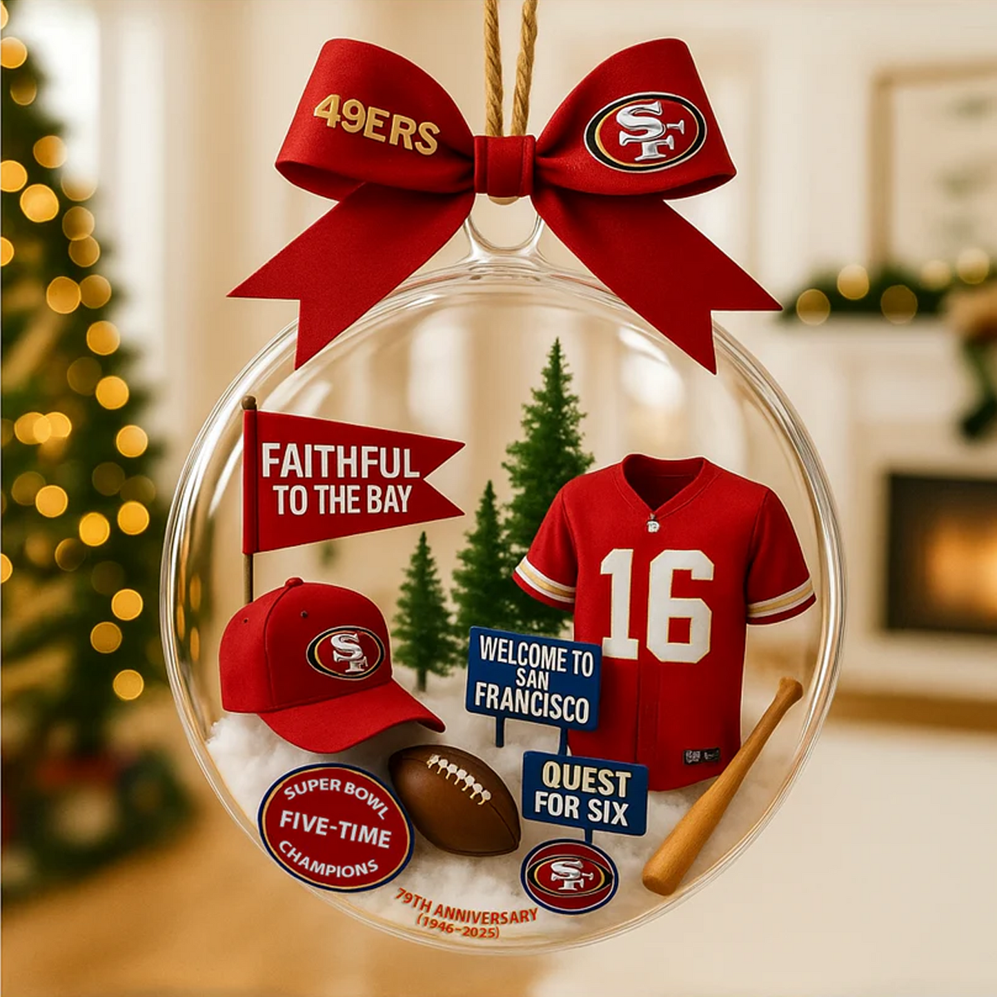 SF X NFL Baseball Team Christmas Tree and Uniform Pendant V1 NAK NHT