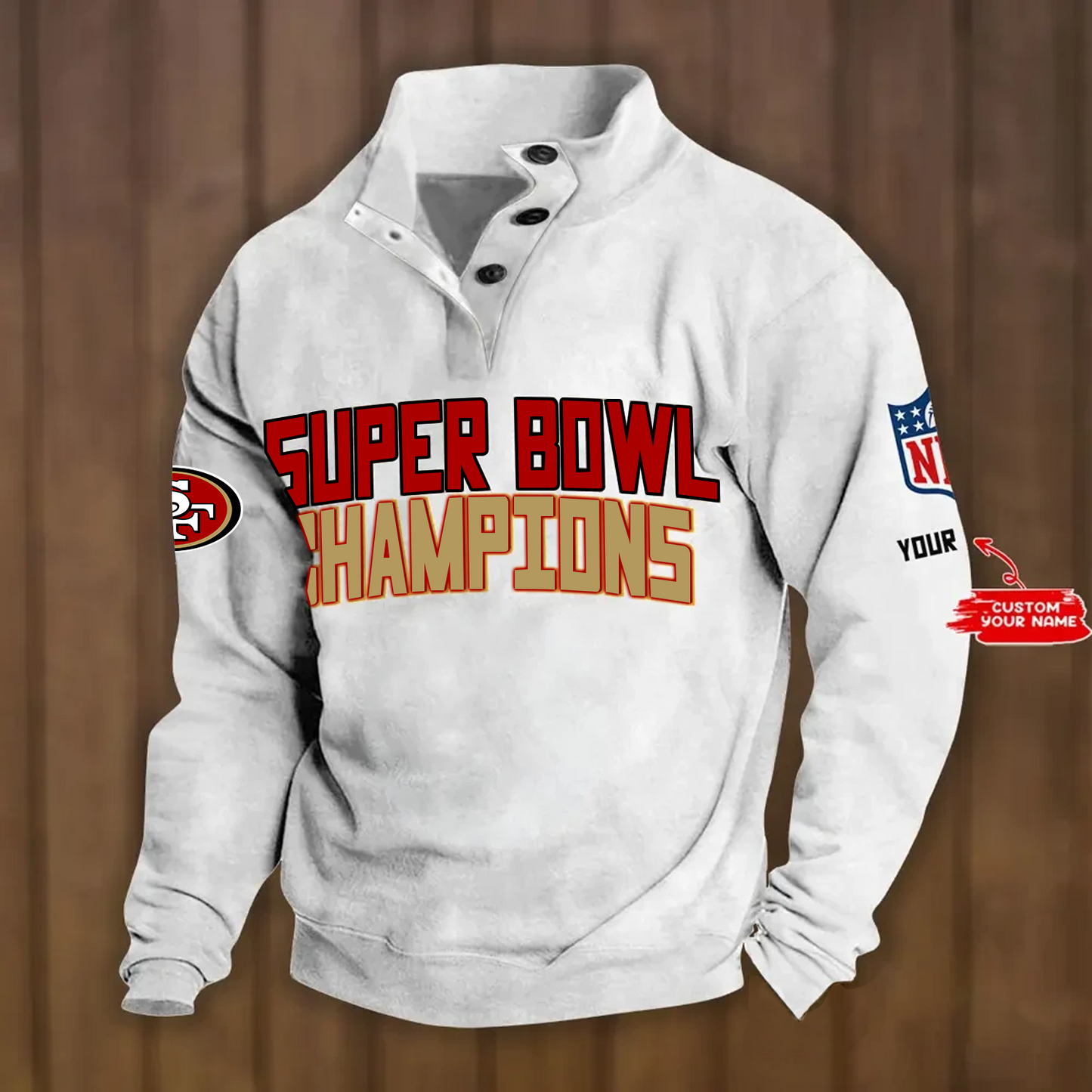 SF x NFL Double Breasted Stand Collar Hoodies DATND TANTD