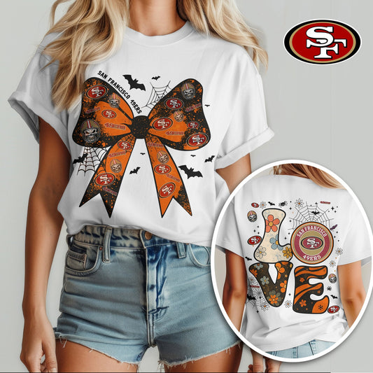 SF x NFL Halloween Bow 3D Shirt 0409 DatND DVT