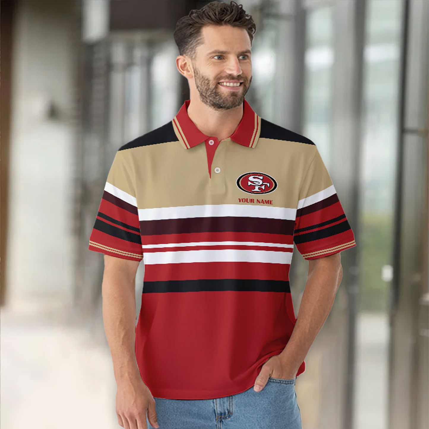SF x NFL New Style Men Short Sleeves Polo Shirt DatND DVT