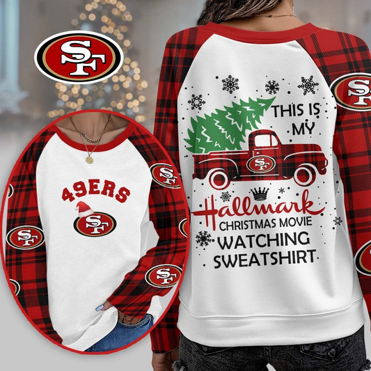 SF49 Premium NFL Cozy Round Neck Raglan Sleeve Sweatshirt DDT CTND