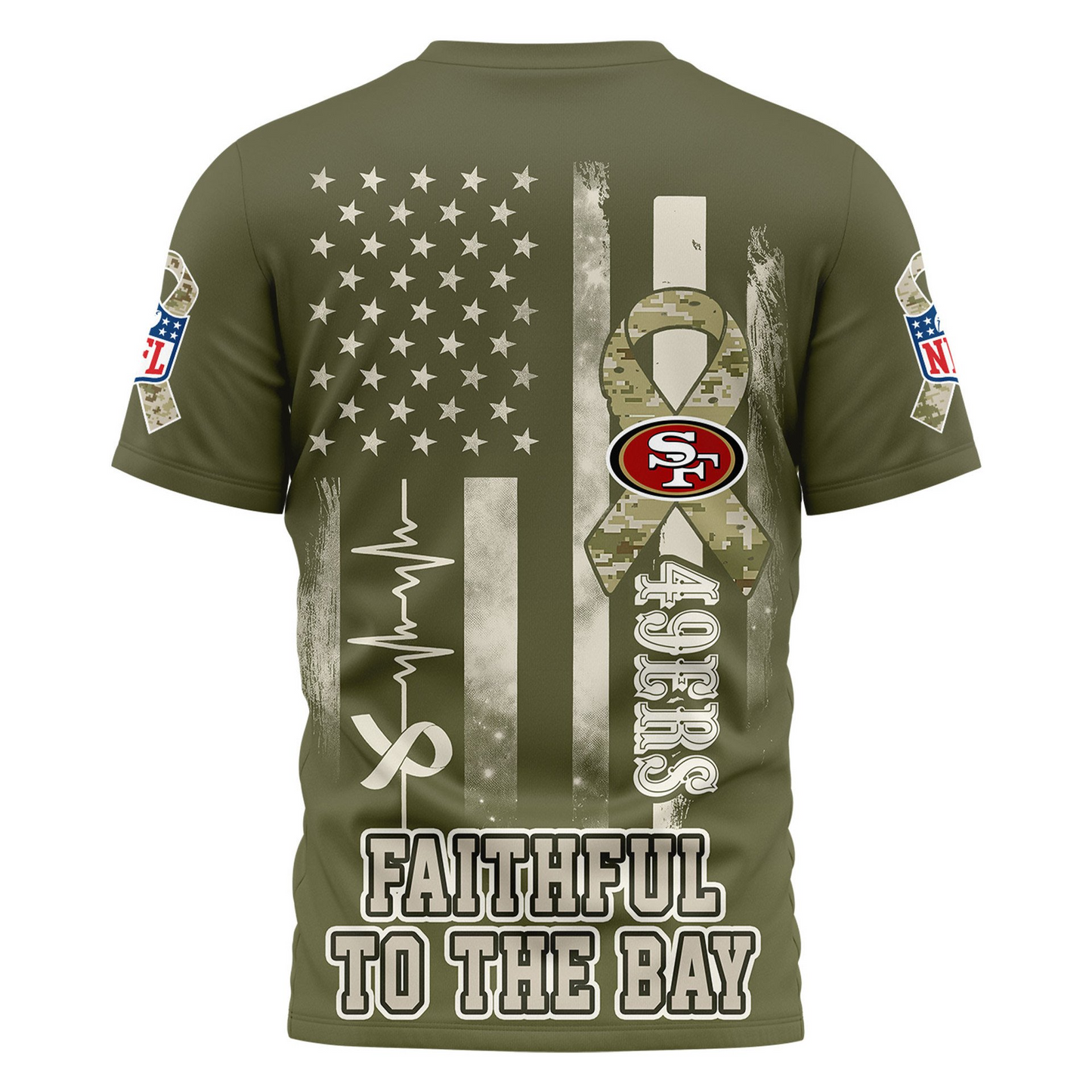 SF49 Premium NFL Salute to Service Camo 3D Shirt DDT CTND