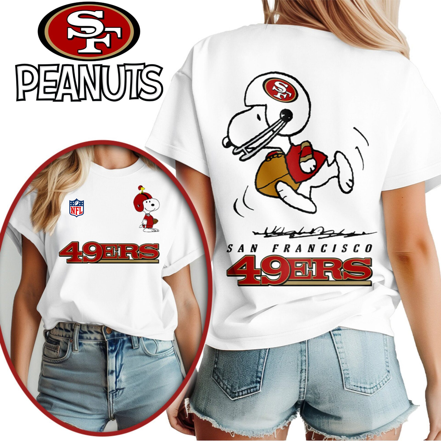 SF49 Premium NFL x Peanuts 3D Shirt DDT CTND